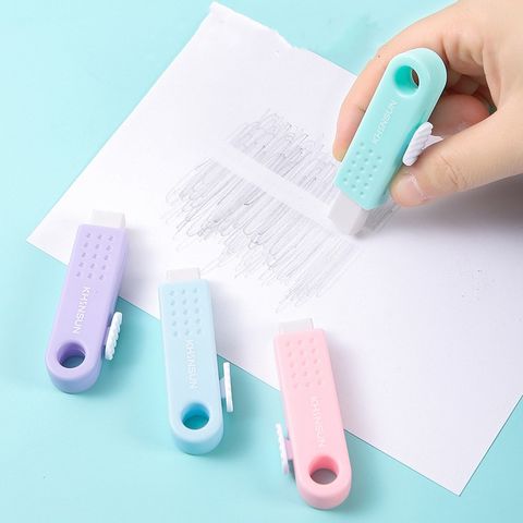 1 Piece Solid Color Class Learning Abs Tpr Cute Eraser