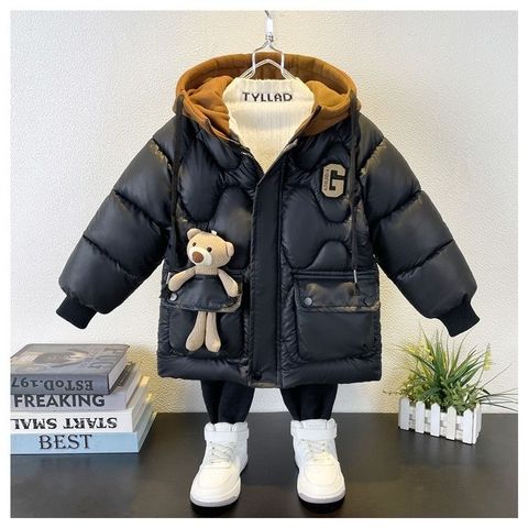 Casual Basic Simple Style Animal Solid Color Pocket Polyester Boys Outerwear
