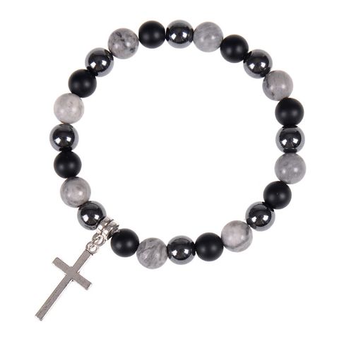 Retro Cross Natural Stone Men's Bracelets