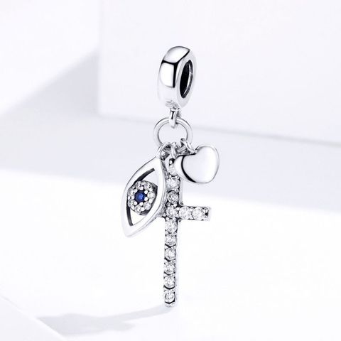 Casual Cross Sterling Silver Inlay Zircon Jewelry Accessories