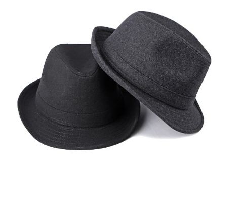 Men's Basic Classic Style Solid Color Wide Eaves Fedora Hat