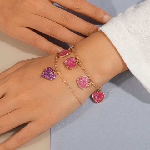 Simple Style Classic Style Heart Shape Zinc Alloy Chain Women's Bracelets