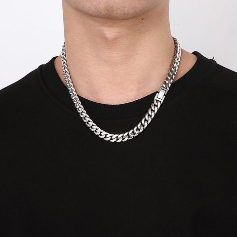 Einfacher Stil Einfarbig Titan Stahl Kette Männer Halskette