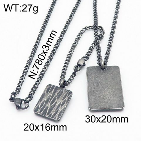 Punk Round Titanium Steel Men's Pendant Necklace