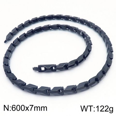 Hip-hop Solid Color Titanium Steel Plating Chain Men's Necklace