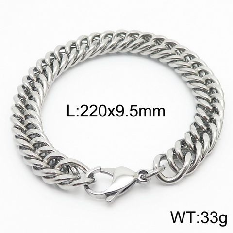 Simple Style Solid Color Titanium Steel Chain Unisex Bracelets
