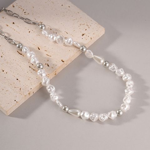 304 Stainless Steel Plastic Elegant Romantic Modern Style Beaded Geometric Beads Necklace