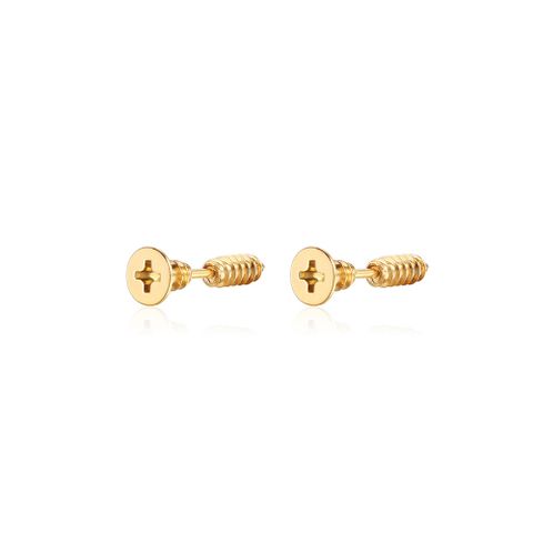 1 Pair Modern Style Cool Style Solid Color Plating 304 Stainless Steel 18K Gold Plated Ear Studs