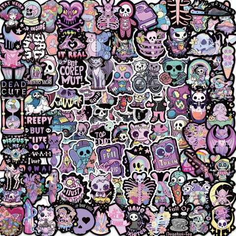 1 Set Skull Learning Pvc Self-adhesive Cute Stickers