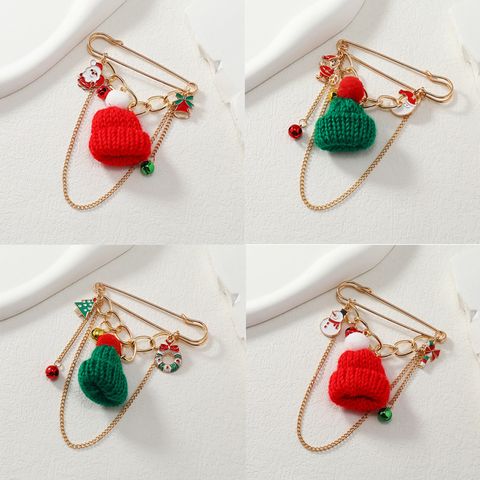 Cute Christmas Hat Snowman Alloy Plating Unisex Brooches