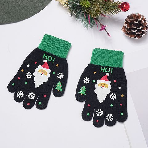 Unisex Simple Style Santa Claus Snowflake Gloves 1 Set