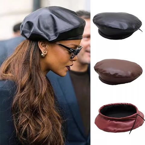 Women's Basic Lady Simple Style Solid Color Eaveless Beret Hat