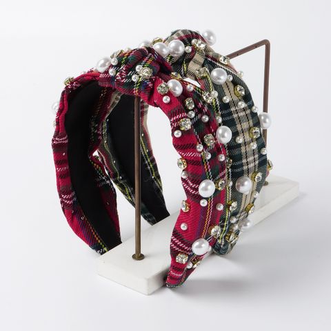 Vintage Style Plaid Cloth Hair Band