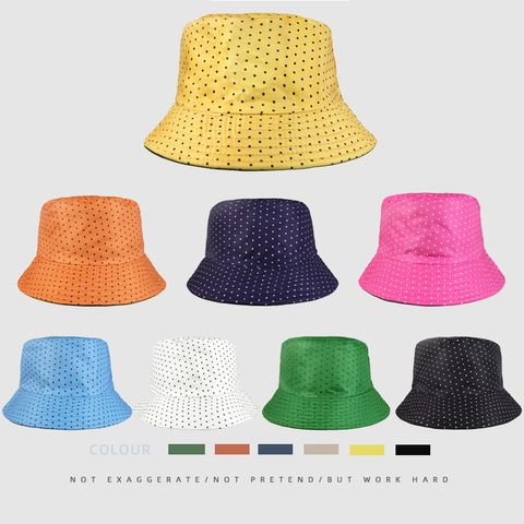 Unisex Cute Basic Simple Style Polka Dots Wide Eaves Bucket Hat