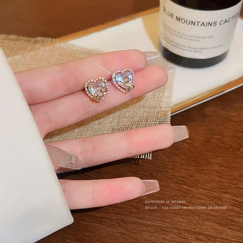 Fashion Flower Alloy Inlay Artificial Gemstones Pearl Women's Drop Earrings 1 Pair