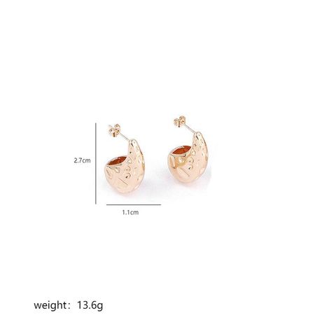 1 Pair Simple Style Classic Style Water Droplets Plating Copper 18k Gold Plated Ear Studs
