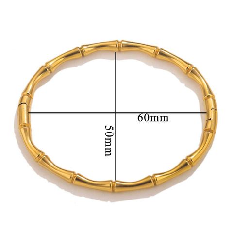 Casual Basic Solid Color Stainless Steel Plating Bangle