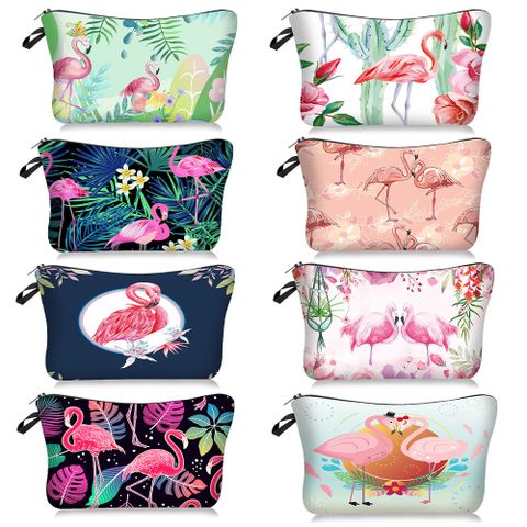Vintage Style Beach Animal Polyester Square Makeup Bags
