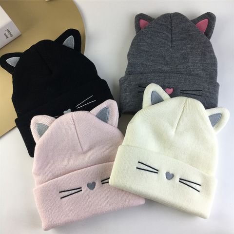 Mujeres Básico Gato Sin Alero Gorro De Lana