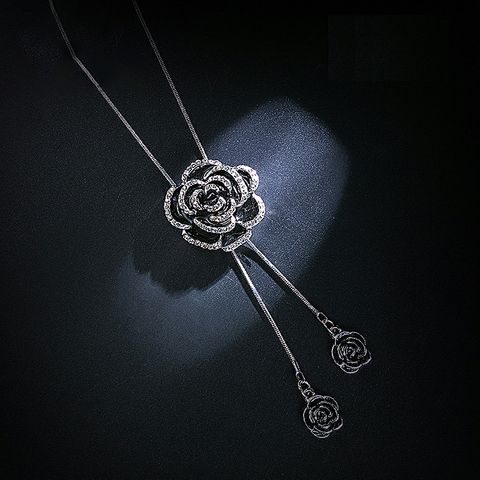 Vintage Style Flower Alloy Flowers Women's Pendant Necklace