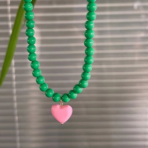 Cute Sweet Heart Shape Arylic Women's Pendant Necklace