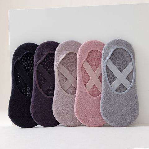 Femmes Des Sports Couleur Unie Coton Cheville Chaussettes Une Paire