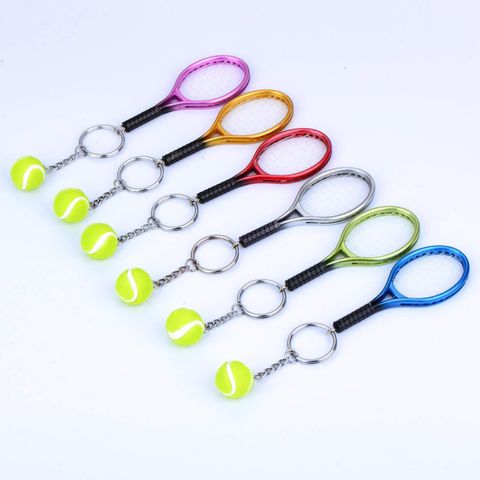 Simple Style Ball Tennis Racket Plastic Women's Keychain