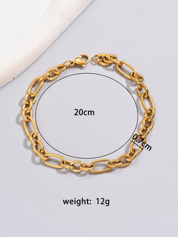 Retro Classic Style Solid Color Stainless Steel Titanium Steel Plating 18k Gold Plated Gold Plated Women's Bracelets