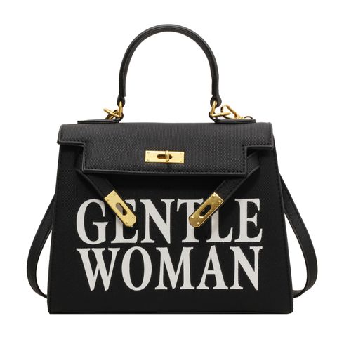 Women's All Seasons Pu Leather Letter Streetwear Square Magnetic Buckle Handbag
