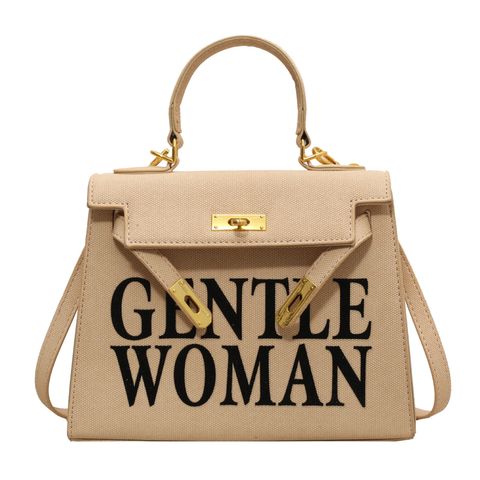 Women's All Seasons Pu Leather Letter Streetwear Square Magnetic Buckle Handbag