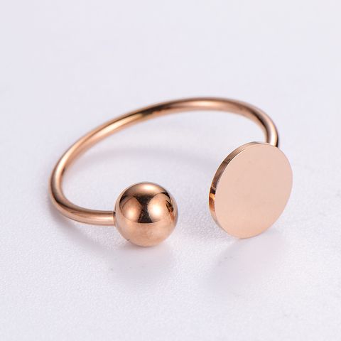 Casual Elegant Classic Style Solid Color Stainless Steel Plating 24k Gold Plated Rose Gold Plated Rings