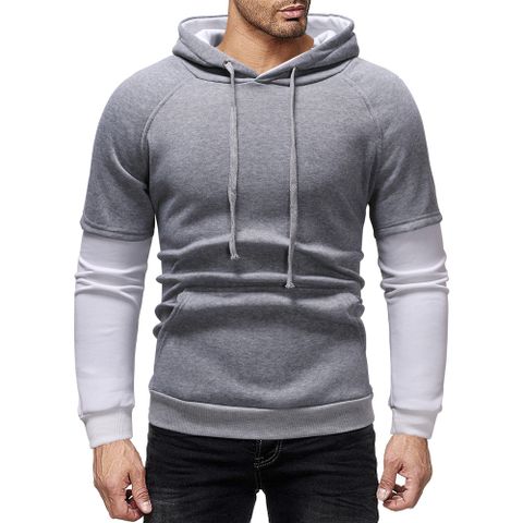 Sudaderas Con Capucha Para Hombre Manga Larga Casual Bloque De Color