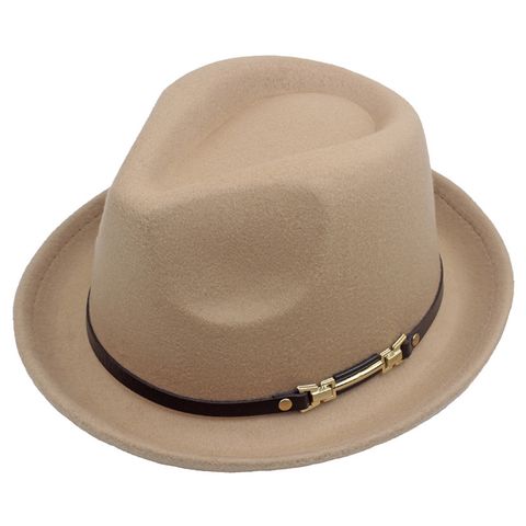 Women's Elegant Basic Simple Style Solid Color Wide Eaves Fedora Hat