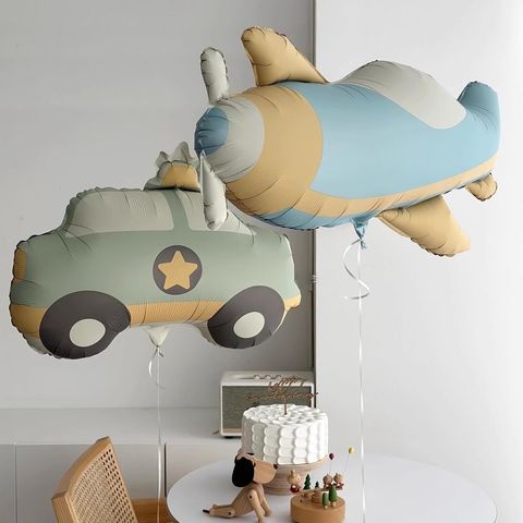 Cartoon Style Cute Bear Airplane Aluminum Film Indoor Birthday Balloons