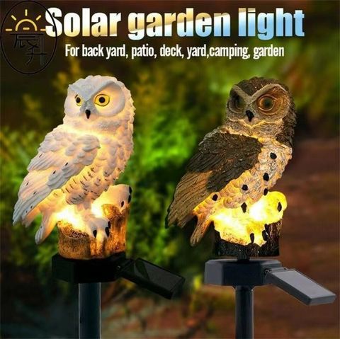 Cartoon Style Retro Owl Resin Outdoor Night Lights