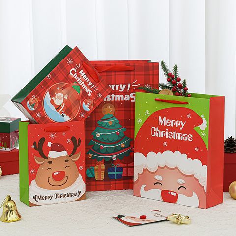 Cartoon Style Santa Claus Paper Card Party Gift Bags