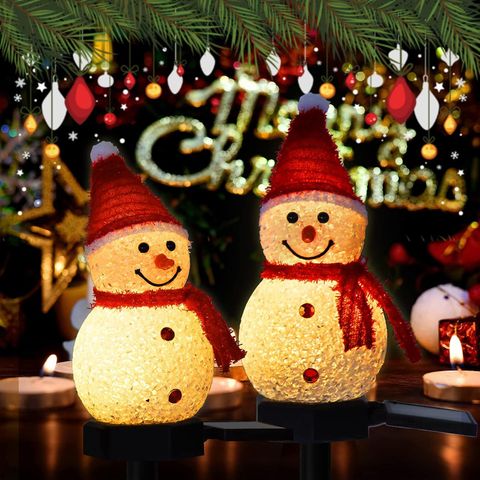 Christmas Cartoon Style Cute Snowman Resin Indoor Party Festival Night Lights