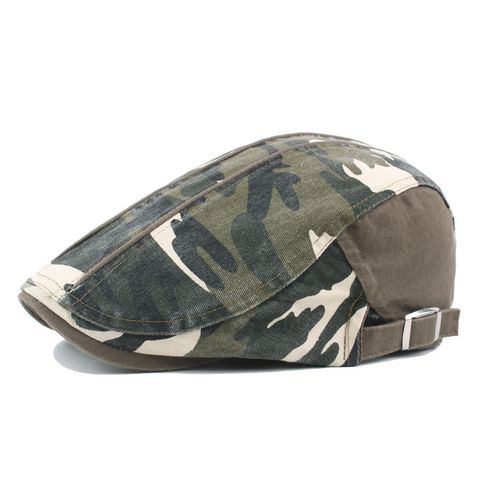 Men's Basic Camouflage Curved Eaves Beret Hat