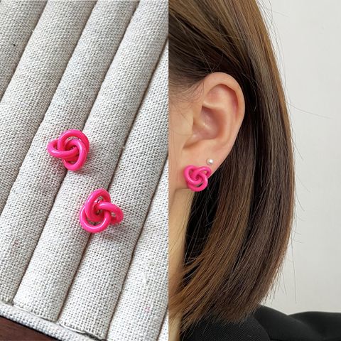 Wholesale Jewelry Simple Style Geometric Alloy Stoving Varnish Ear Studs