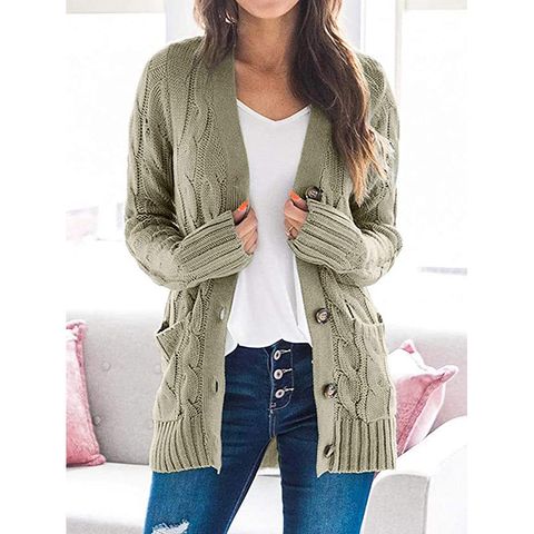 Women's Cardigan Long Sleeve Sweaters & Cardigans Casual Simple Style Solid Color