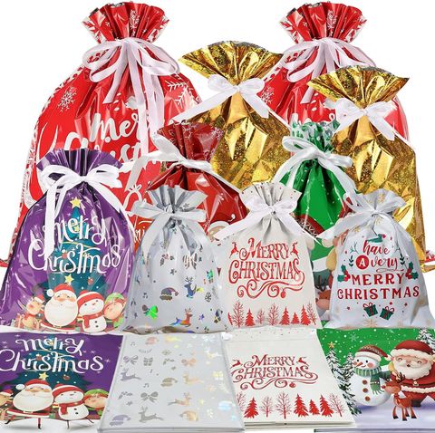Christmas Cartoon Style Cute Santa Claus Plastic Family Gathering Party Festival Gift Bags
