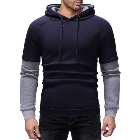 Men's Hoodies Long Sleeve Casual Color Block