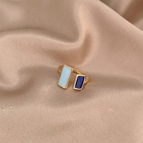 Simple Style Classic Style Color Block Gold Plated Alloy Wholesale Rings