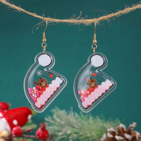 1 Pair Cute Christmas Tree Elk Plating Plastic Drop Earrings