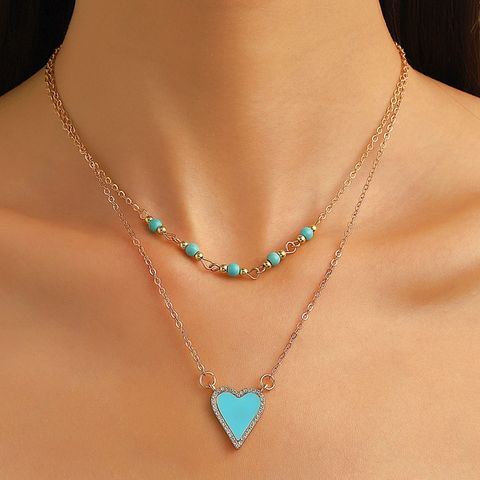 Vintage Style Heart Shape Candy Alloy Plating Women's Pendant Necklace