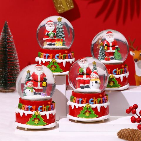 Christmas Cartoon Style Cute Santa Claus Glass Indoor Festival Ornaments