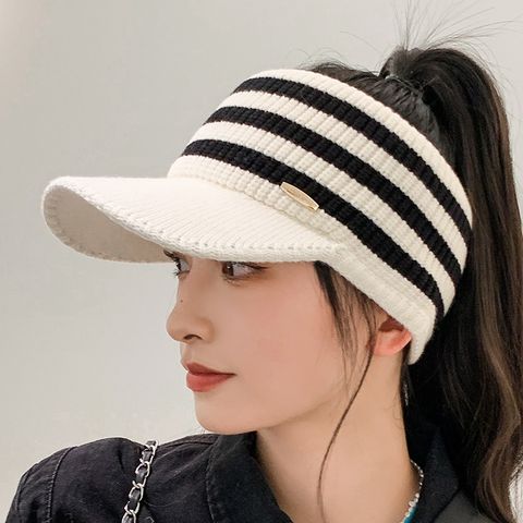 Women's Sweet Simple Style Lines Curved Eaves Sun Hat
