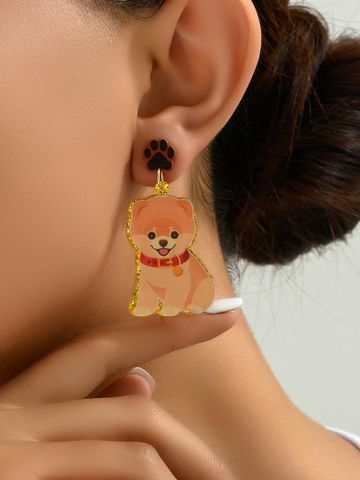 1 Pair Cute Dog Arylic Drop Earrings