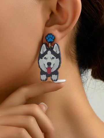 1 Pair Cute Dog Cat Arylic Drop Earrings
