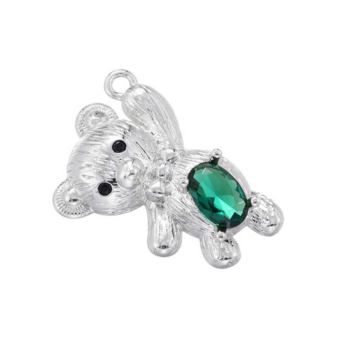 Casual Cute Hip-hop Little Bear Copper Plating Inlay Zircon 18k Gold Plated Charms